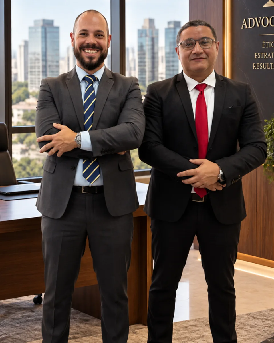 Os sócios do escritório Carvalho e Bernardes Advocacia